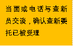 当面或电话与查新员交谈，确认查新委托已被受理